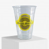 Custom printed plastic cup with logo 'Bagel Bucks'