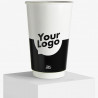 450 ml double wall glossy paper cups with your logo