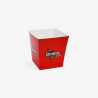 Custom printed 0,5L red popcorn box with logo of 'Doritos'