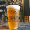 Large custom printed plastic cup for beer with logo and design of 'Elliot'