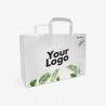 15L custom printed white paper bag with handle