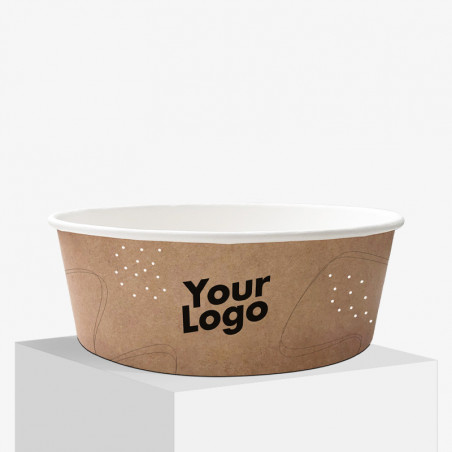 1100 ml paper bowl in brown with your logo