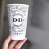 Personalised 450 ml double wall paper cup with 'Dan & Decarlo' logo
