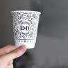 Custom printed 240 ml double wall paper cup with 'Dan & Decarlo' logo
