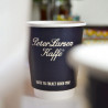 Double wall paper cup with 'Peter Larsen Kaffe' logo