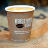 Biodegradable single wall paper cup with Kristians Kaffe logo and design