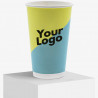 Biodegradable 450 ml double wall paper cup with digital print