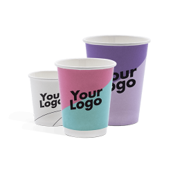 Biodegradable paper cups with digital print