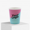 230 ml express paper cup in pink and turquoise with your logo
