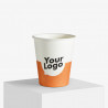 180 ml express paper cup in white and orange with your logo